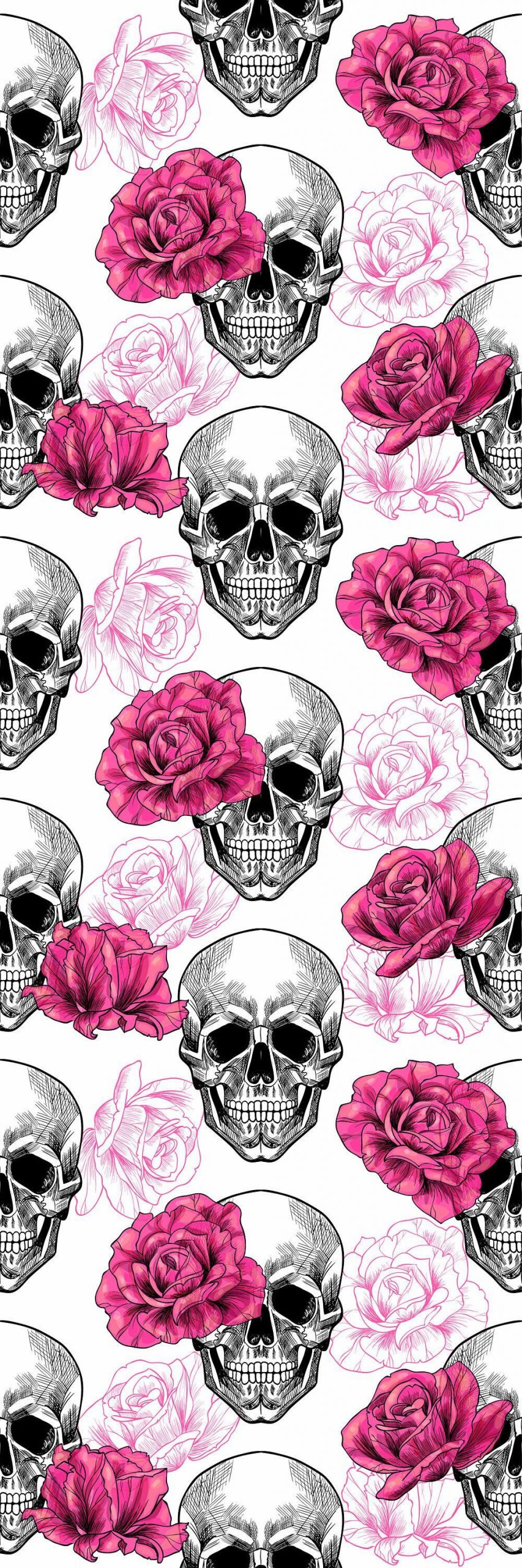 1000x3000 Fondo de pantalla de cráneo floral vintage de Calaveras, rosas y  calaveras - Todo fondos