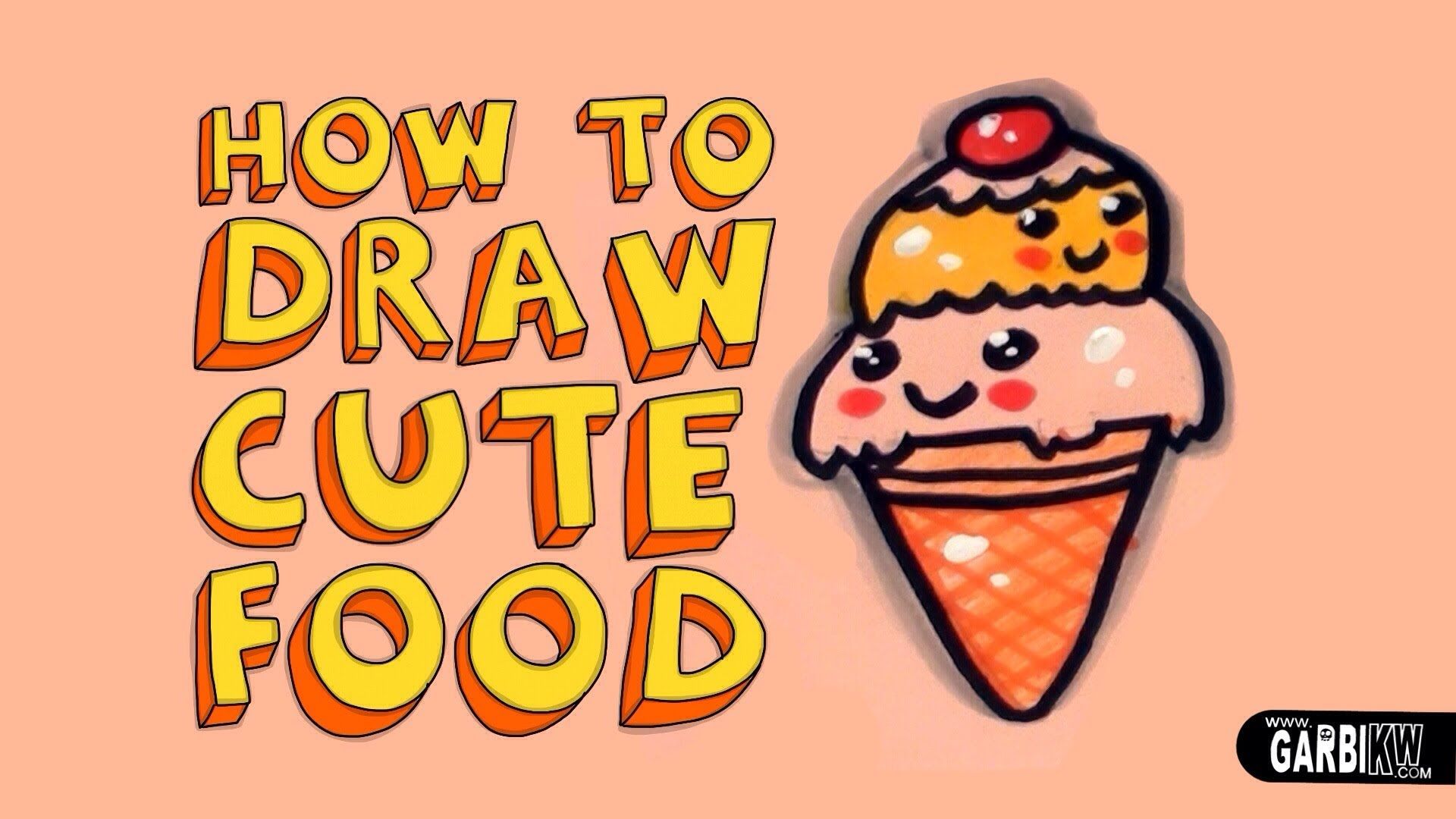 1920x1080 Cómo dibujar un lindo helado - Kawaii Food - Dibujos fáciles de  Kawaii, Kawaii Helado - Todo fondos