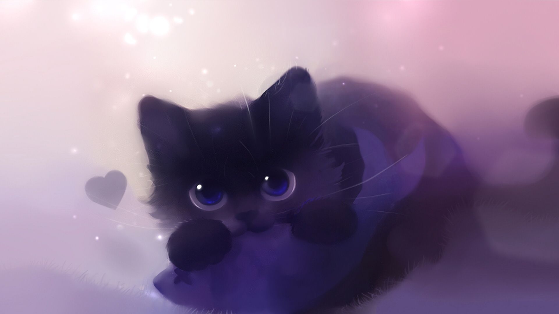 1920x1080 Fondo de pantalla de gato animado lindo encantador 1920 × 1080 HD  de gato de dibujos animados kawaii, Kawaii - Todo fondos