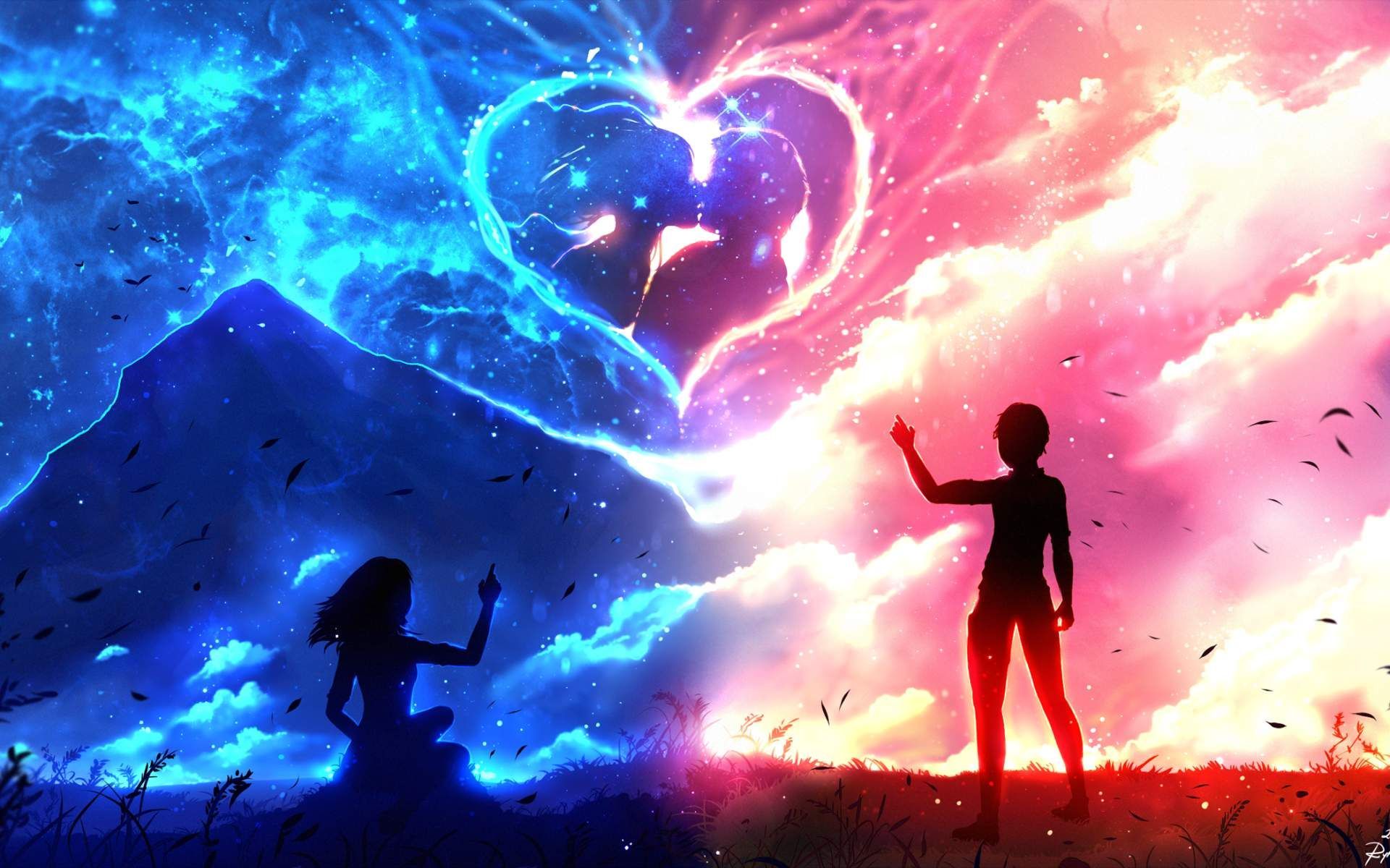 1920x1200 amor animado pareja de papel tapiz dibujos animados HD 1024 × 768  pareja de anime de Amor Anime, Anime - Todo fondos