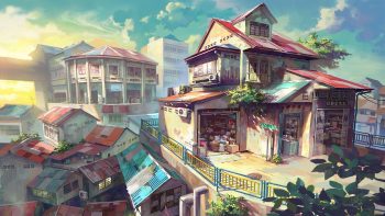 Fondo de pantalla de 1920x1080: Japón, paisaje, puesta de sol, ciudad, anime,  cielo, silueta de Anime, Ciudad de anime japonesa - Todo fondos