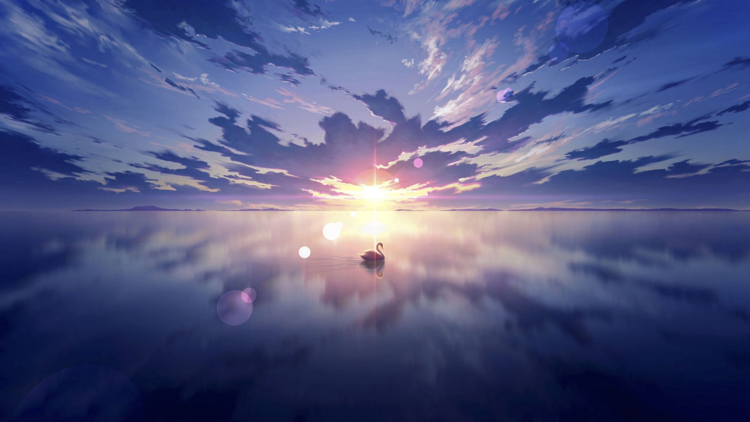3200x1800 paisaje animado, mass allá de las nubes, PUESTA DE SOL, DESTELO  DE LENTE de Nubes Anime - Todo fondos