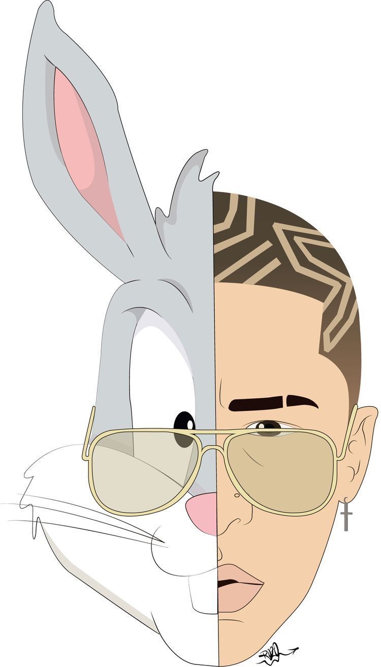 750x1313 Fondo de pantalla de dibujo de conejito de Bad Bunny iPhone,  Famosos - Todo fondos