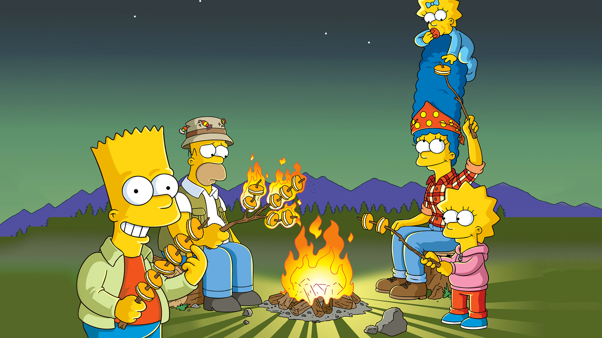Fondo de pantalla Familia Simpson hoguera ULTRA 4K de Los Simpson, Series -  Todo fondos