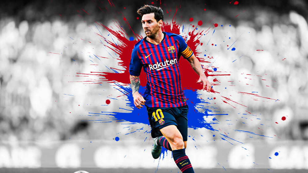 Fondo de Pantalla Messi pincel blaugrana de Fútbol, Messi - Todo fondos