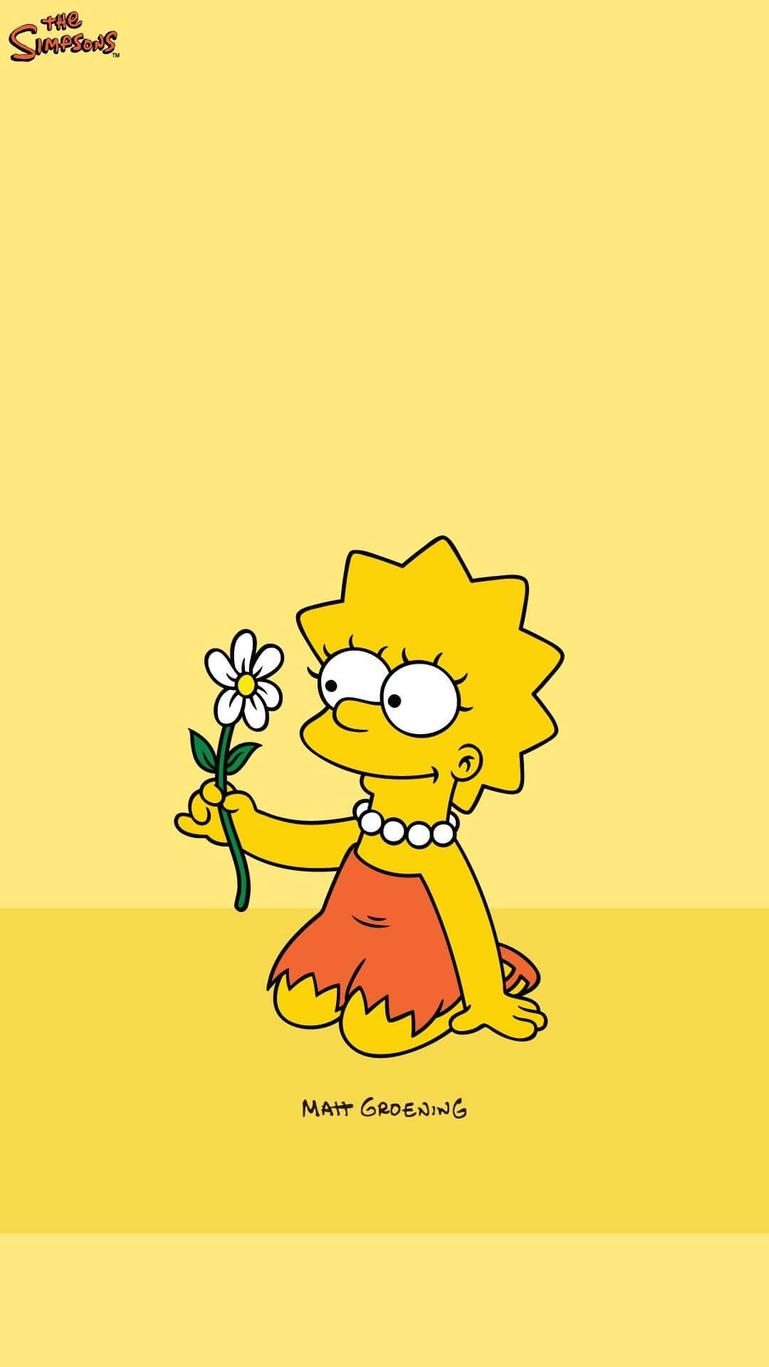Fondo de pantalla Lisa Simpson con margarita -Móvil HD de Los Simpson,  Series - Todo fondos